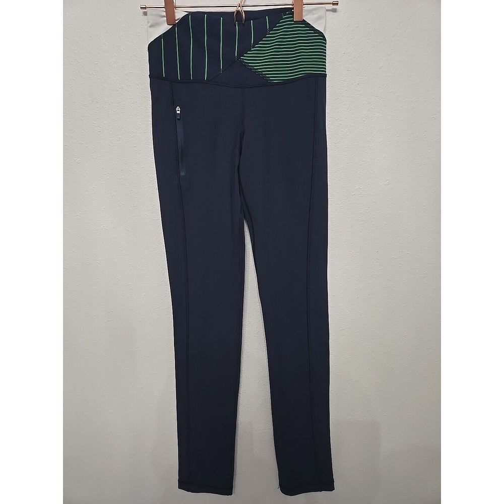 Lululemon Can't Stop Pant Inkwell Slalom Stripe Inkwell Hyper Stripe Green Blue